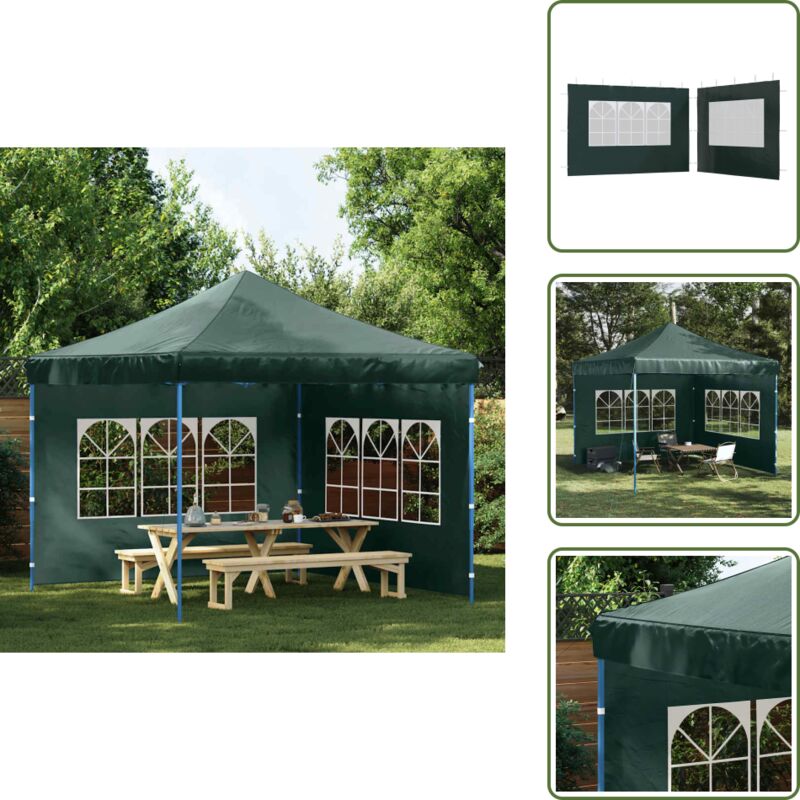 Vidaxl - Partyzelt-Seitenwände 2 Stück mit Fenster pe Grün - Partyzelt Seitenwand - Gartenzeltwand - Sonnenschutz - Outdoor Dekoration - Wetterfest