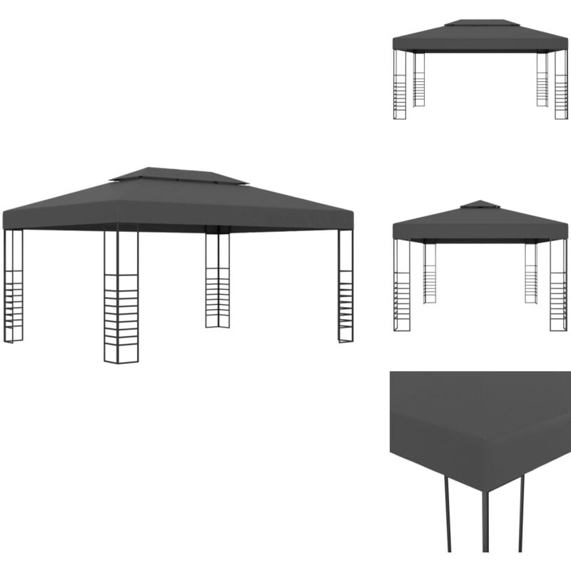 Pavillon 3×4 m Anthrazit - Gartenzauber - Pavillon - Outdoorparty - Sonnenschutz - Grillplatz