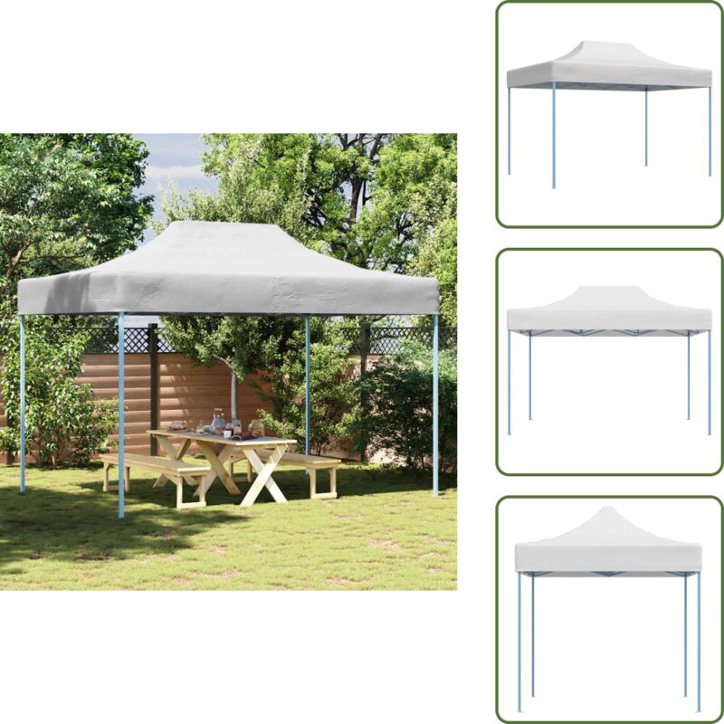 Profi-Partyzelt Faltbar 3 x 4 m Stahl Weiß - Outdoor Event Zelt - Partyzelt - Gartenpartyzelt - Grillzelt - Festivalzelt