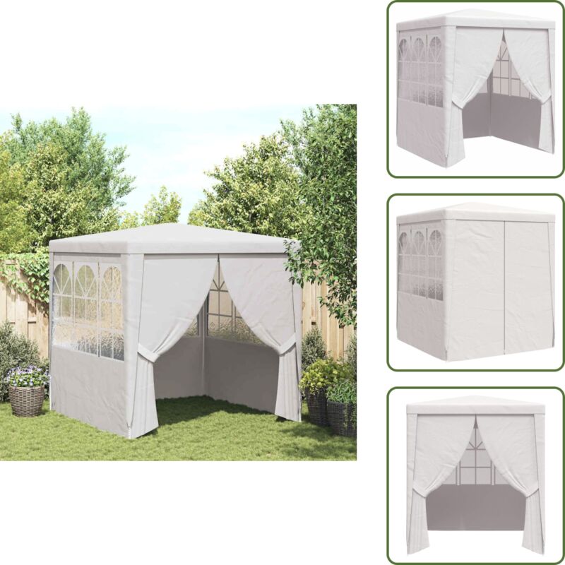 Vidaxl - Profi-Partyzelt mit Seitenwänden 2,5x2,5 m Weiß 90 g/m² - Gartenzelt - Partyzelt - Outdoor Zelt - Pavillon - Sonnenschutz