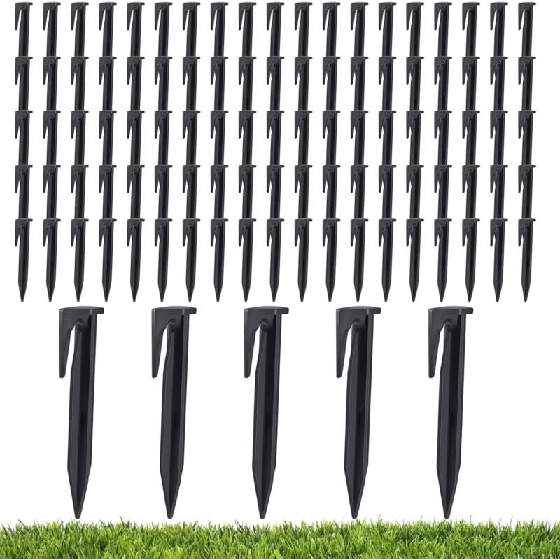 Pavlleen 100 Stück Begrenzungsdrahtheringe, Mähroboter-Haken, Mähroboter-Erdnägel, für Begrenzungsdraht, Kabelhalter, kompatibel mit Worx