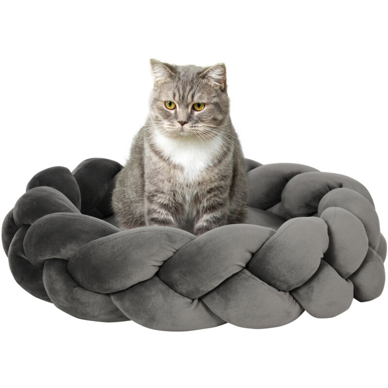 Katzenbett waschbar, Hundebett, Hundekissen, Haustierbett, Katzenschlafplatz, Tiermatte, Hundesofa, Donut Kissen für kleine Hunde und Kätzchen, Samt,