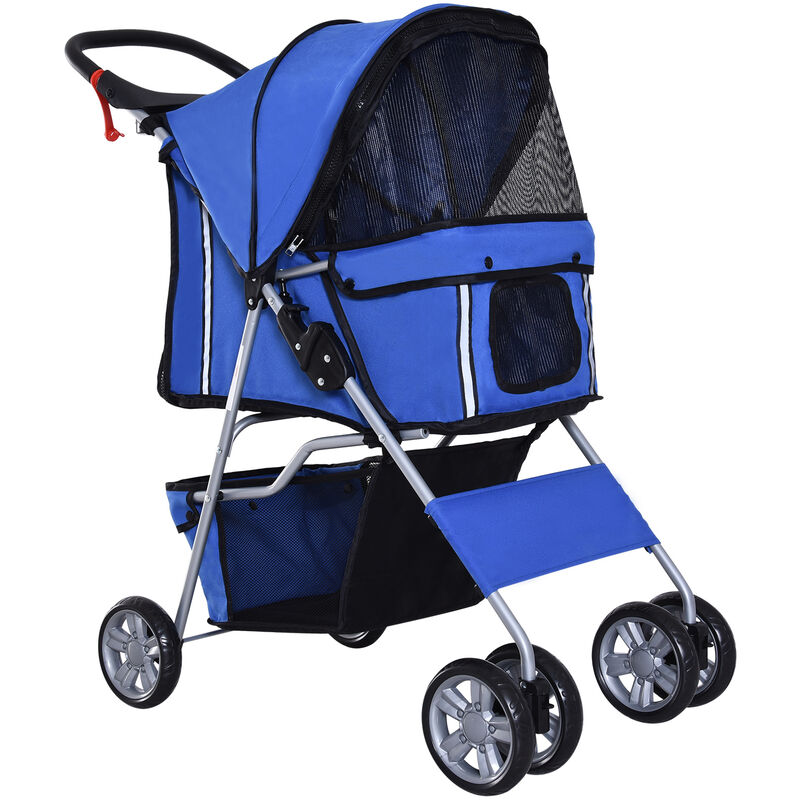 Hundewagen Hundebuggy Pet Hunde Buggy Stroller Jogger Anhänger Blau - Pawhut