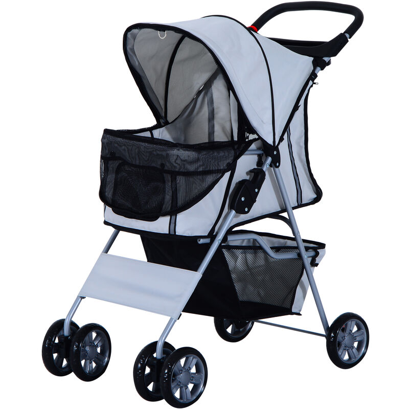 Hundewagen Hundebuggy Pet Hunde Buggy Stroller Jogger Anhänger Silber - Pawhut