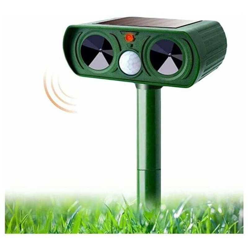 SNQ - pc Outdoor-Katzenabwehrmittel, Ultraschall und Flash-Laufwerk, Solaraufladung, verhindert Hunde, Mäuse, Tauben für Gartenkindergärten
