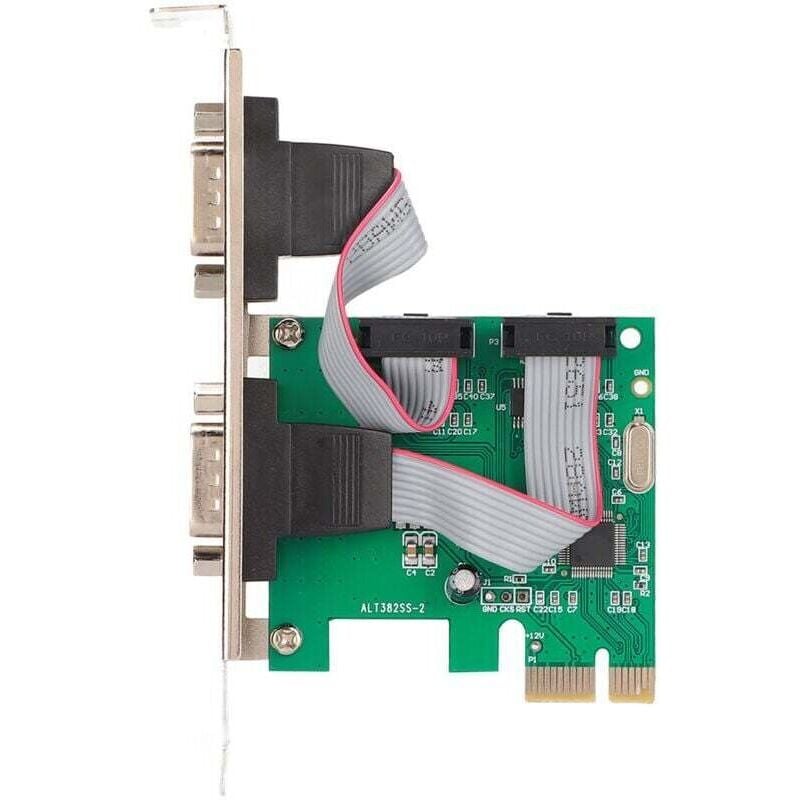 PCIE-Karte, PCIe RS232-Port-Erweiterungskarte, PCI-E-Seriell-Karte, COM-Port-Schnittstelle für Desktop, Dual PCIE auf RS232-Seriell-Port, für Windows
