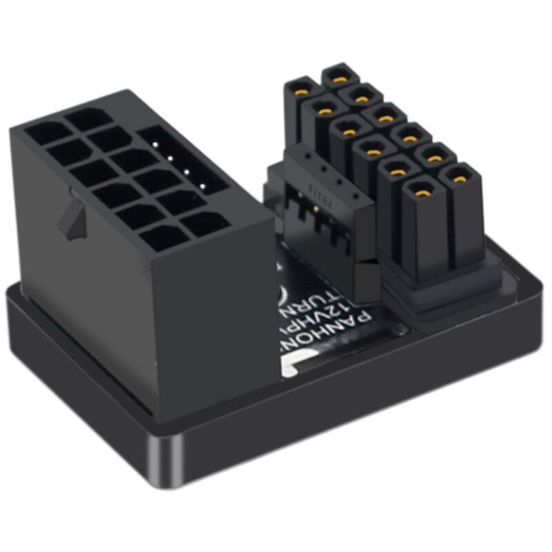 PCIE5.0 Grafikkarte ATX3.0 Netzteil 12VHPWR 12+4 16P 600W Stecker auf Buchse 180 Grad Adapterstecker Schwarz