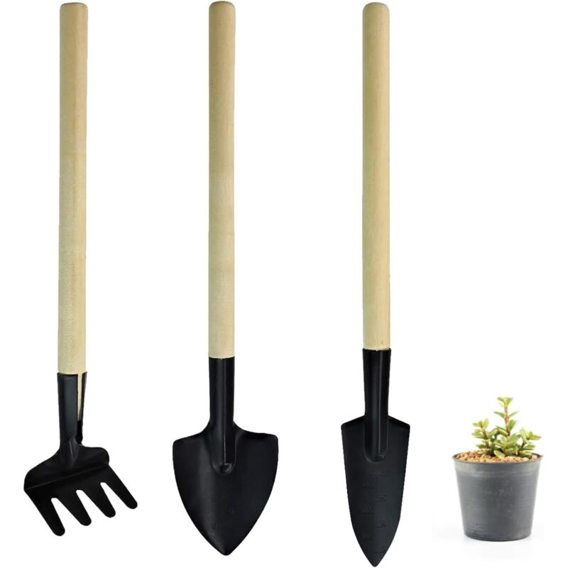3-teiliges Gartenwerkzeug, Gartengeräte, Mini-Gartengeräte, geeignet zum Auflockern von Erde und zum Umpflanzen kleiner Topfpflanzen, ein Geschenk