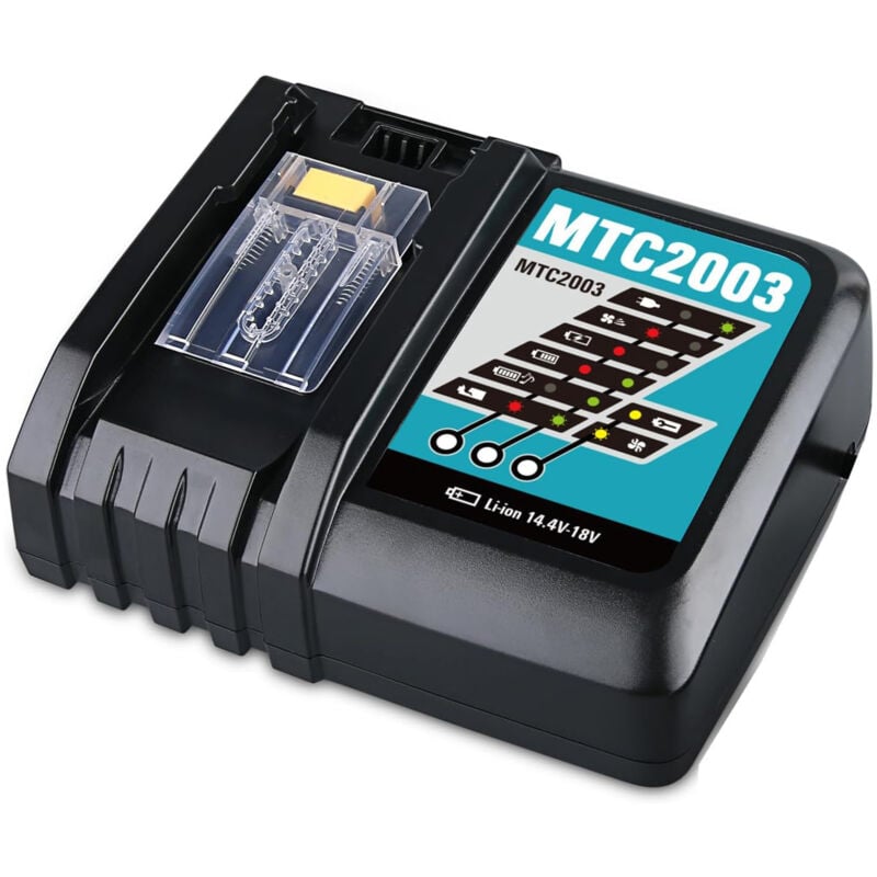 Pdstation - DC18RC 14.4V-18V Schnell-Ladegerät für Makita DC18RA DC18RD für Makita Ladegerät 18V Lithium-Akku BL1860B BL1850 BL1430 BL1415 BL1830
