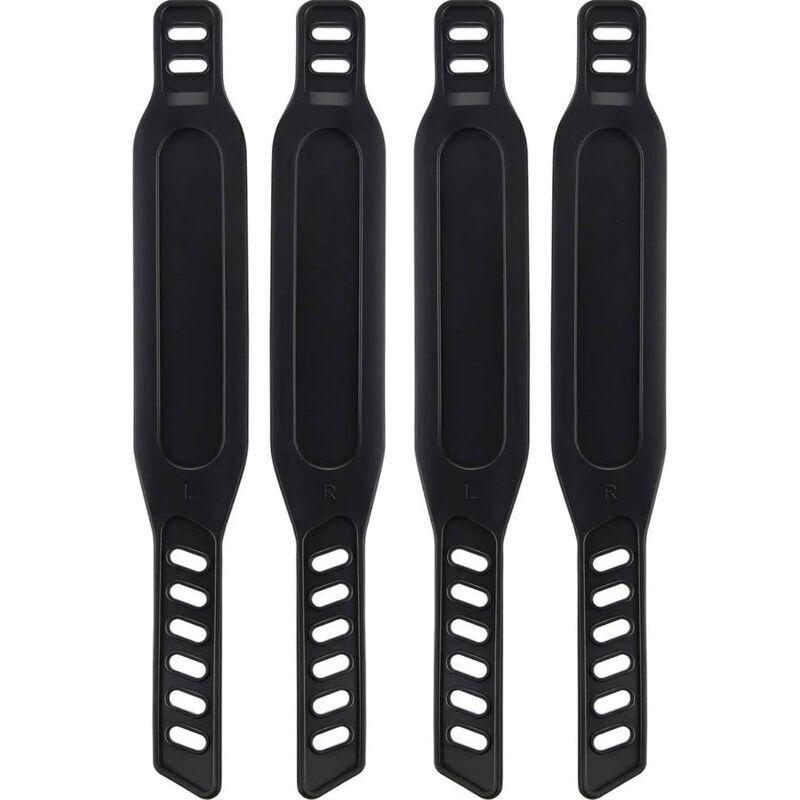 Pedalriemen für Heimtrainer, leicht verstellbare Pedalriemen aus Gummi, universelle Pedalriemen für Heimtrainer und Fitnessstudio, 2 Paar, Schwarz