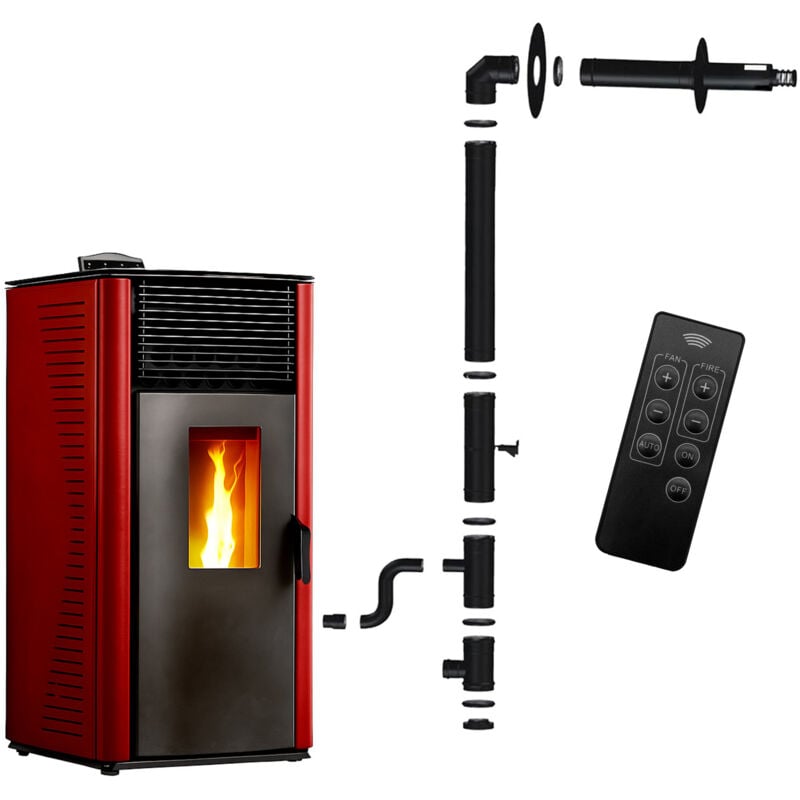 Pelletofen Anita 12 kW Bordeaux Sannover + Installationsset