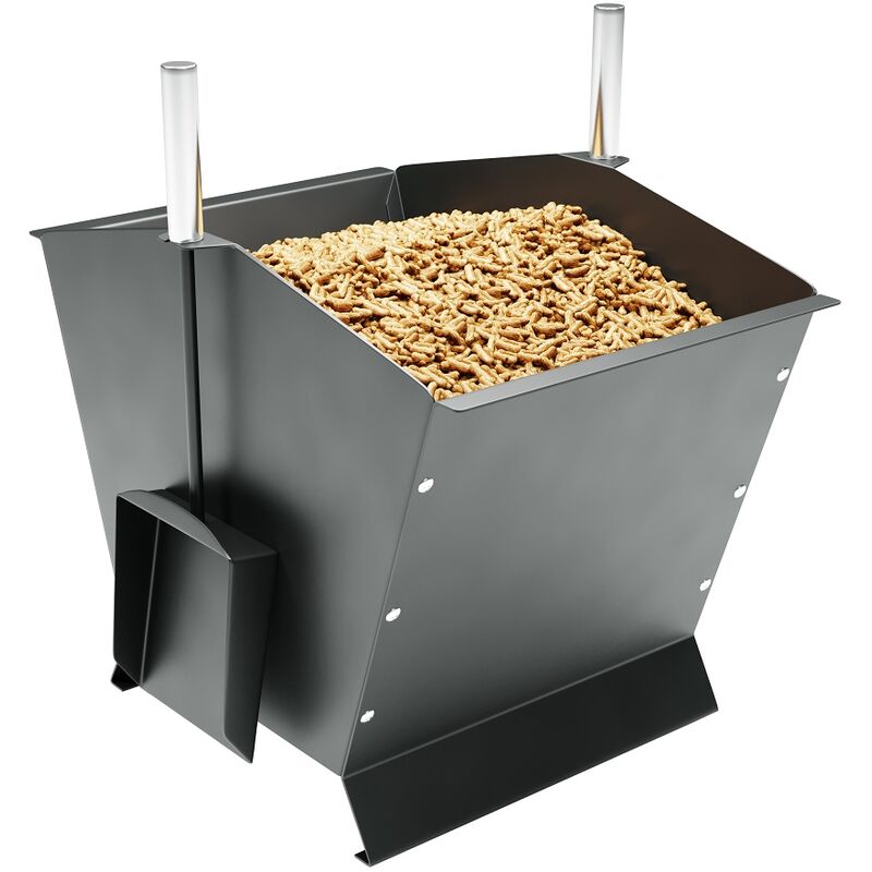 Pelletofen-Zubehör Pelletkorb Pelletbehälter Schaufel Besen Holzkorb Anthrazit