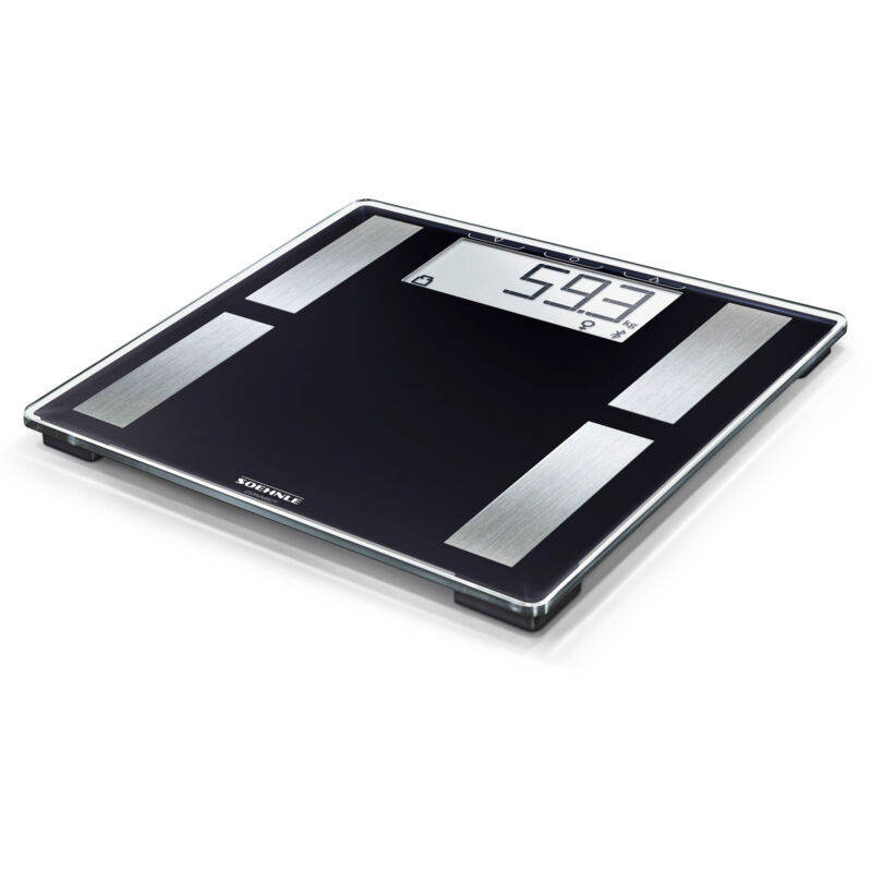 Shape Sense Connect 50 mit Bluetooth Personenwaage plus App, Waage für BIA-Premium-Körperanalyse, Körperfettwaage mit großem LCD-Display, schwarz