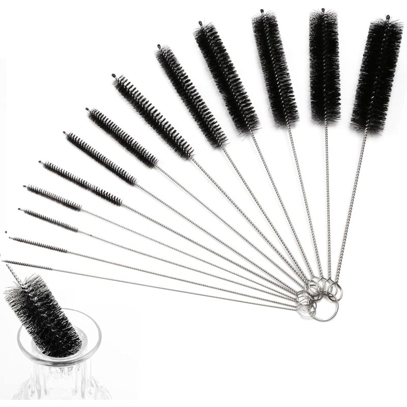 Pfeifenreiniger, 13 Stück Reinigungsbürste für Kaffeevollautomat, Strohhalm Bürste Set, Milchschlauchbürste, Flaschenbürste Dünn, Pfeifenreiniger