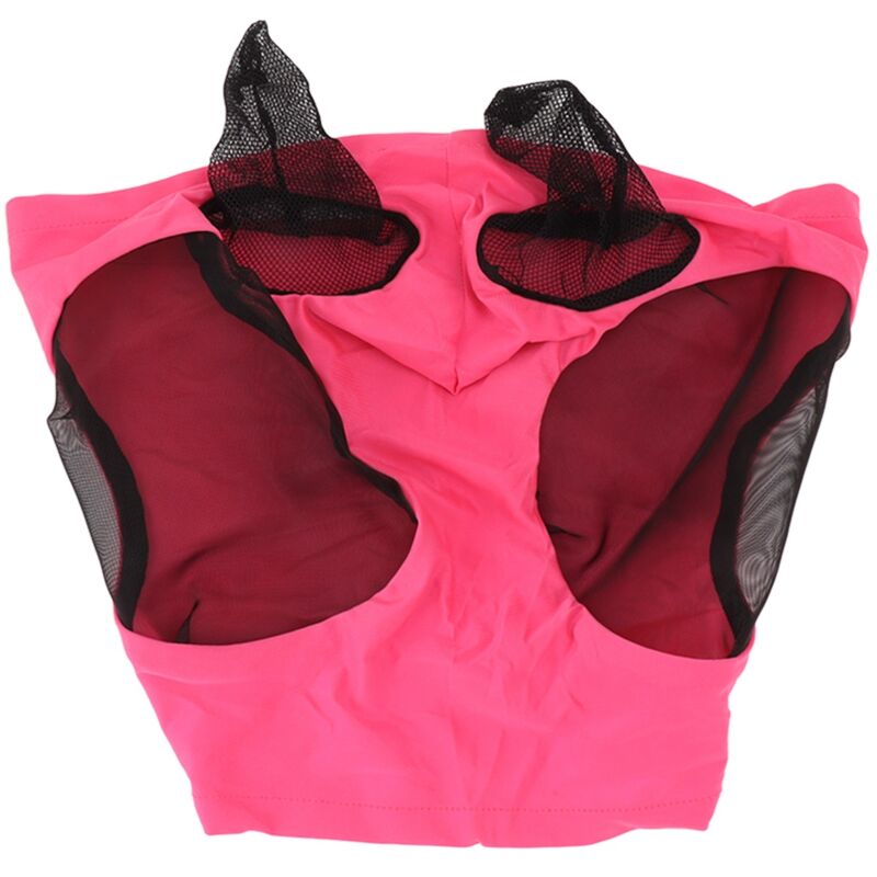Eosnow Horse Mesh Fly Maske Atmungsaktives elastisches Gesicht mit Ohrenschutz Reiten Reitreiten Reitausrüstung Rose rot