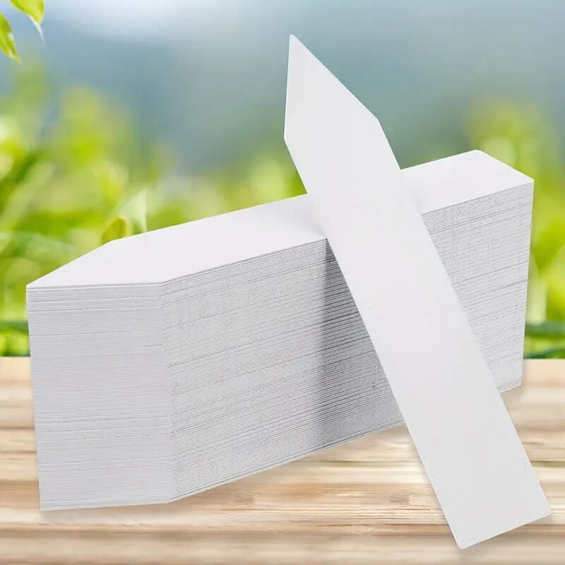 Gabrielle - Pflanzenetiketten aus Kunststoff, 10 x 2 cm weiße Gartenetiketten aus Kunststoff, wasserfeste weiße Pflanzenetiketten, Blumenmarkierungen