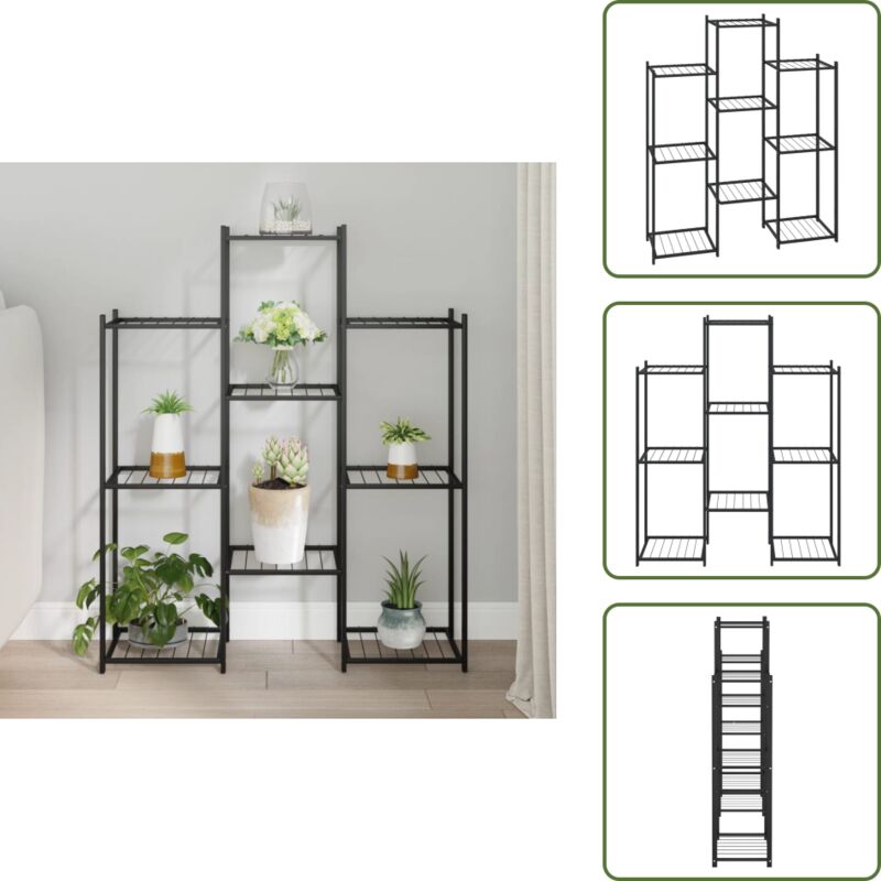 Vidaxl - Blumenständer 83x25x100 cm Schwarz Eisen - Blumenständer - Pflanzenständer - Eckregal - Gartengeräte - Balkonmöbel