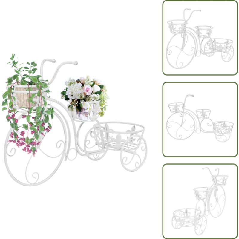 Vidaxl - Blumentreppe Fahrradform Vintage-Stil Metall - Pflanzenständer - Blumenträger - Metallpflanze - Dekoration - Vintage Stil