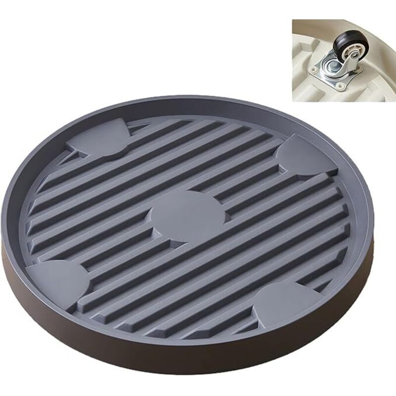 Pflanzenwagen mit Rädern, rollbarer Pflanzenständer, stabiler Wagen, Kunststoff-Radfuß, mobiler Wagen für schwere Pflanzgefäße, grau, 22,3 cm