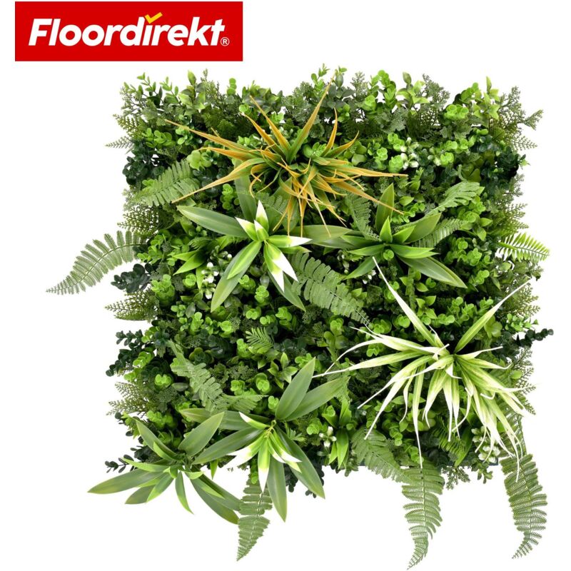 Pflanzenwand Fire Sky Natürliches, pflegefreies Kunstpflanzen-Panel Sonnenbeständig & erweiterbar mit Klick-System 50 × 50 cm