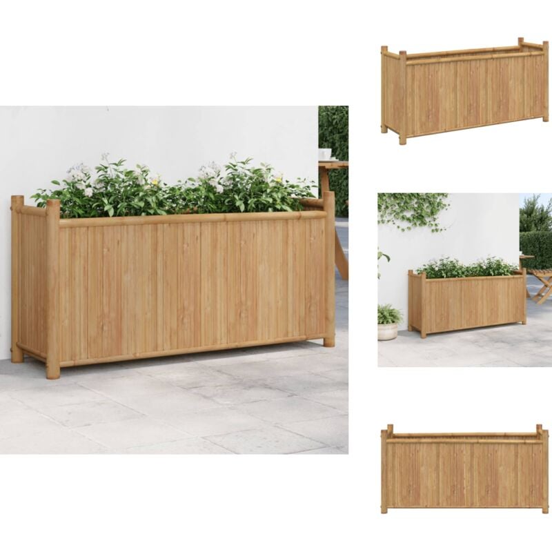 Pflanzkübel 100x30x50 cm Bambus - Bambuskiste - Hochbeet - Blumenerde - Gartendekoration - Pflanzkasten Balkon