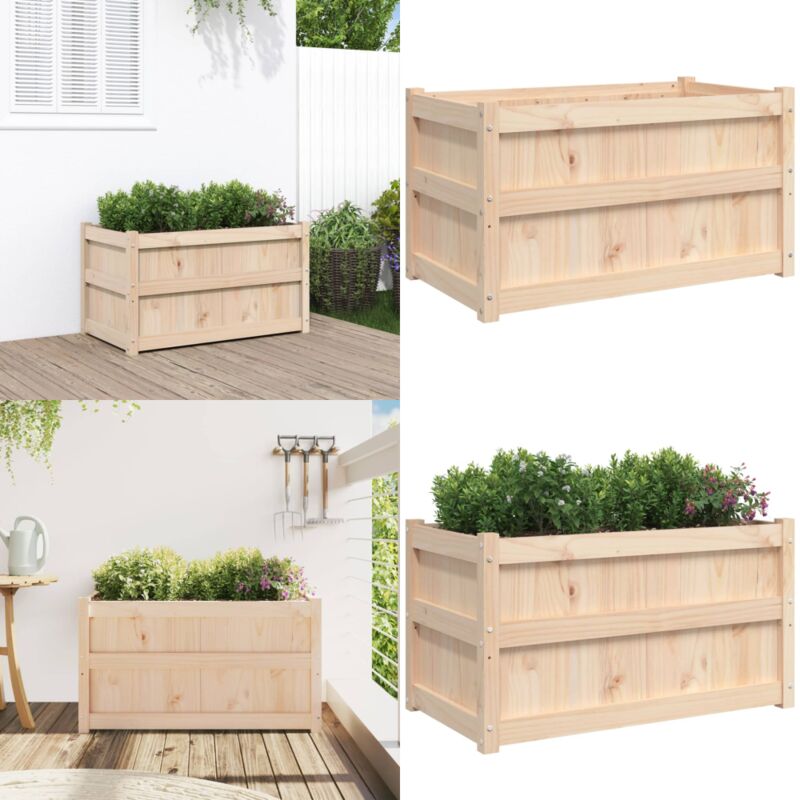 Pflanzkübel 90x50x50 cm Massivholz Kiefer - Holzpflanze - Holzkübel - Blumenerde - Gartendeko - Balkonpflanzen - Home & Living