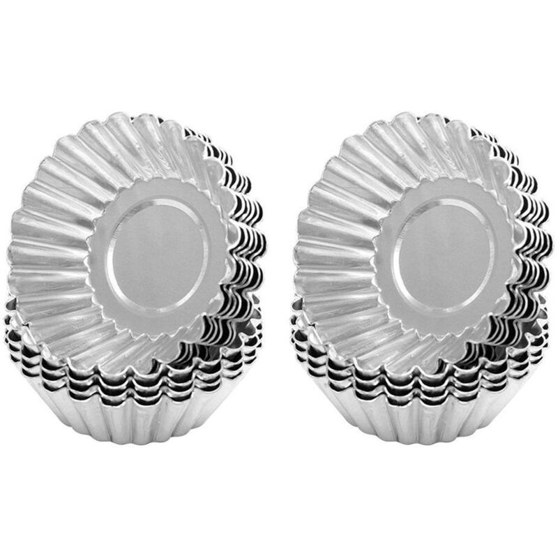 Phefop Set mit 30 Mini-Eierkuchenformen aus Aluminium zum Backen in der Küche, antihaftbeschichtete Cupcakes mit wiederverwendbaren Backutensilien,