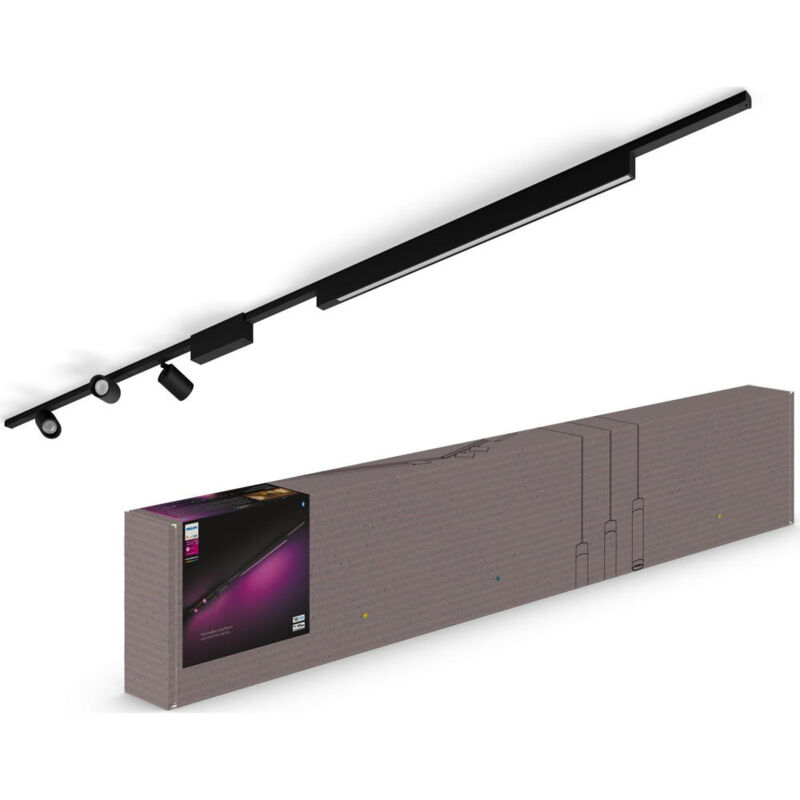 Philips Hue - Set mit 3 led-strahlern und lichtleiste perifo schwarz -40780000