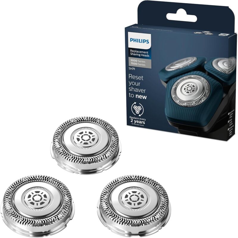 Philips - SH71/50 Scherköpfe, kompatibel mit Philips Rasierern der Serien 7000 (S7XXX) und 5000 (S55XX), neue Version als Ersatz für RQ12/70,