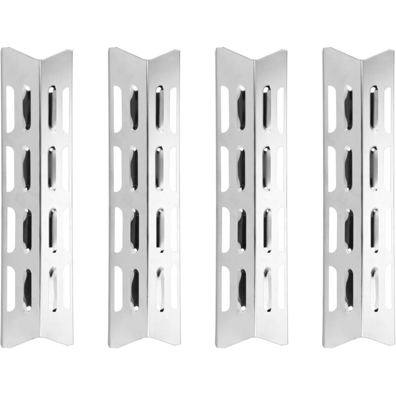Stück BBQ-Edelstahl-Heizplatte, 40,8 x 9,8 x 3,5 cm, Gasgrill-Heizplatte, Gasgrill-Wärmeverteiler, Gasgrill-Brennerabdeckung für BBQ-Gasgrill