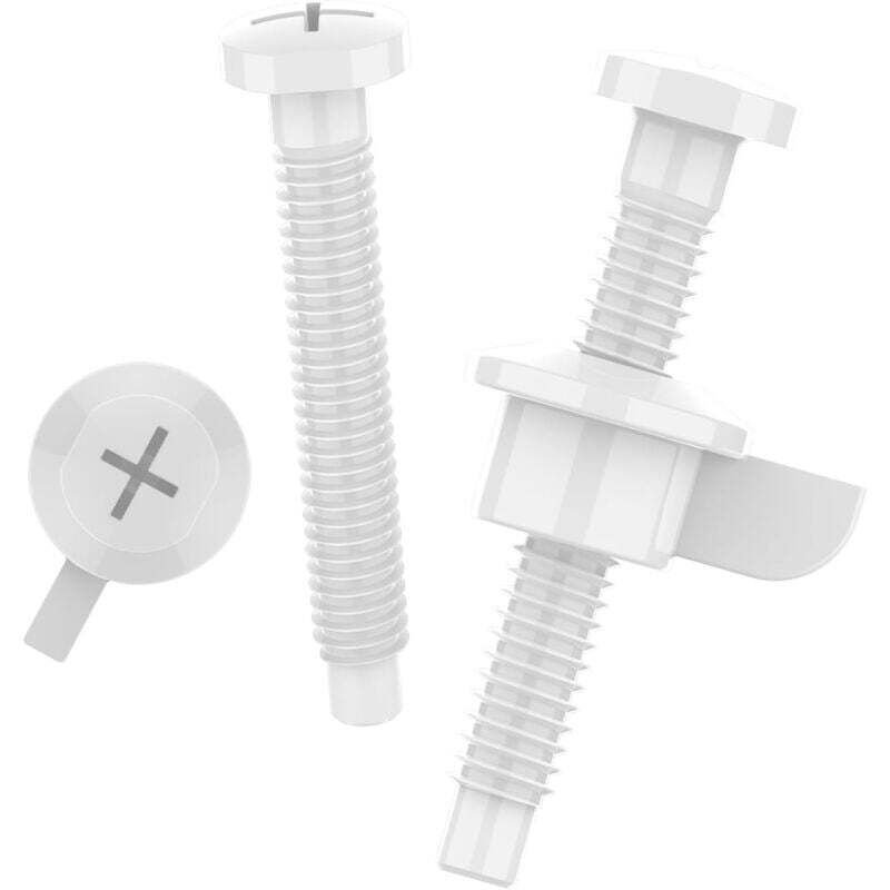 Alovez - Pièces de siège de toilette, y compris vis et écrou pour charnières de siège de toilette à montage supérieur, plastique blanc