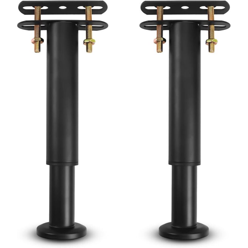 Verstellbare Metallbettbeine – Robuste Universal-Bettgestellbeine für Lattenroste, Kleiderschränke und Sofas – 18–33 cm (Schwarz), 2er-Set