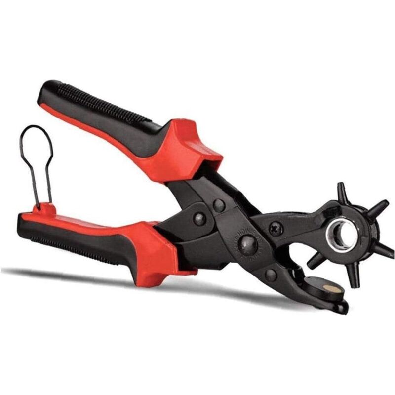 Piercing-Ledergürtel mit Stift, Piercing-Werkzeug aus Leder (langlebige Ausführung, 3 flache + 3 runde Löcher)