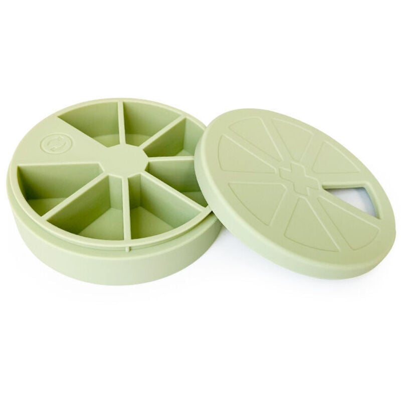 Pillendose aus Silikon für die Woche – Kleine Pillendose für den täglichen Gebrauch für Vitamine, Nahrungsergänzungsmittel und Fischöle, Armeegrün,