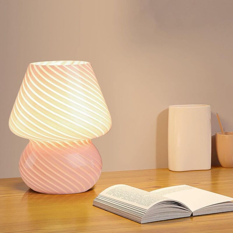 Lampe de Chevet Champignon, Lumière de nuit en Verre Chambre à Coucher, Lampe De Chevet, Lampe de Chevet Chambre Lampe Veilleuse Cadeaux De Pour La