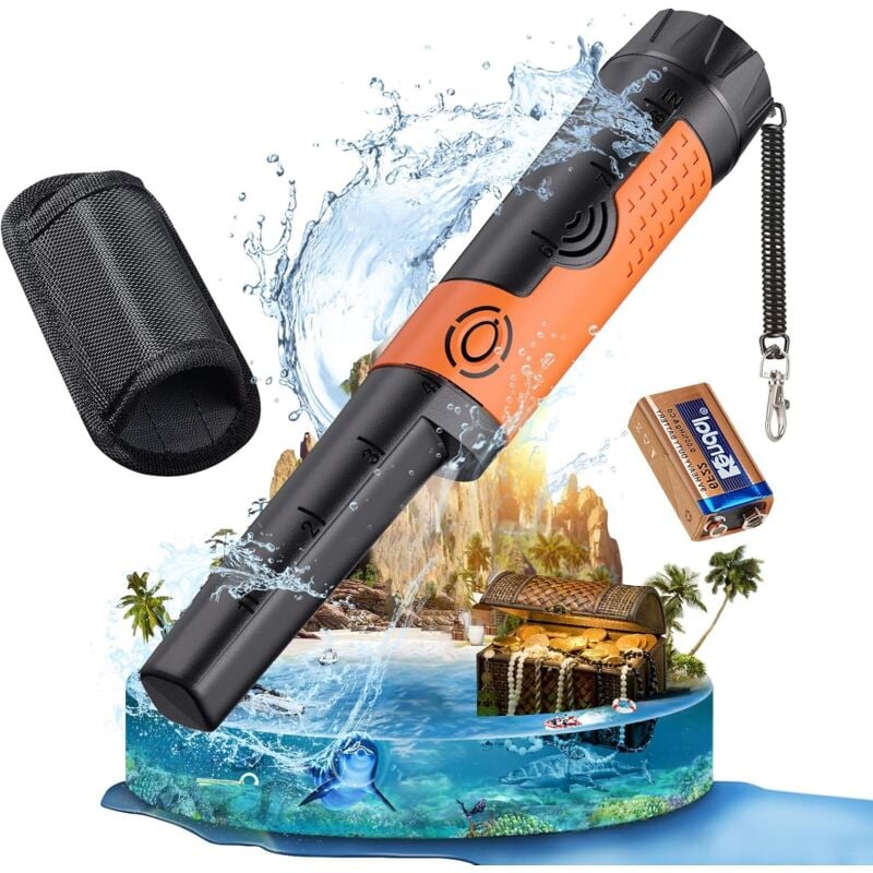Pinpointer-Metalldetektor, einfach zu bedienen, wasserdicht, 360°-Erkennung mit hoher Empfindlichkeit, Handmetalldetektor für Kinder und Erwachsene