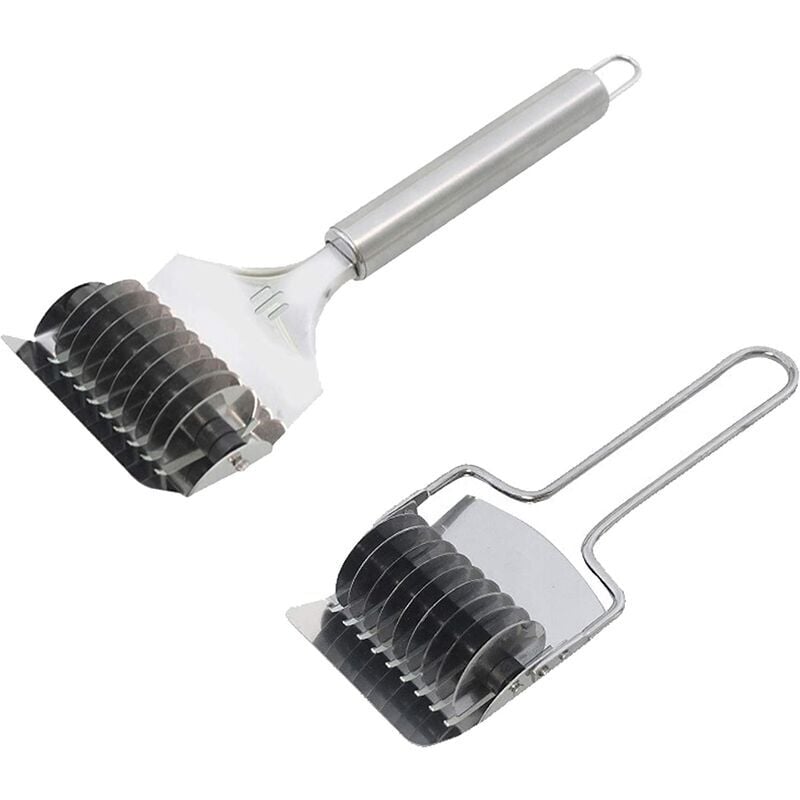 Pizza-Nudelschneider aus Edelstahl, manuelle Nudelmaschine, Pizza-Diamantrolle, Mini-Rollpresse, manuelle Nudelgitterrolle, Teigschneider