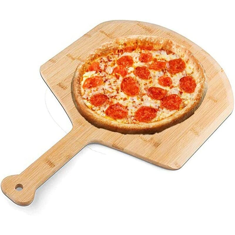 Vtizikl à Pizza pour Four, Bambou de Qualité Spatule Pour une Base Croustillante et une Juteuse - LéGer Facile à Utiliser pour Une Pizza Maison