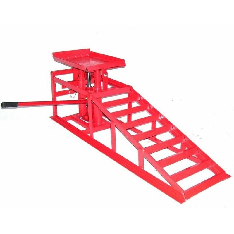 Pkw Auffahrrampe höhenverstellbar 55337 Rampe 2t kfz Wagenheber 2000kg Hebebühne