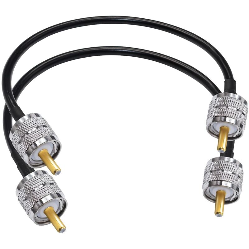 PL-259 RG58 UHF-Patchkabel (Stecker auf Stecker) mit geringer Dämpfung (50 Ohm) für CB-Funkgeräte, 30 cm (12 Zoll) Koaxialkabel,