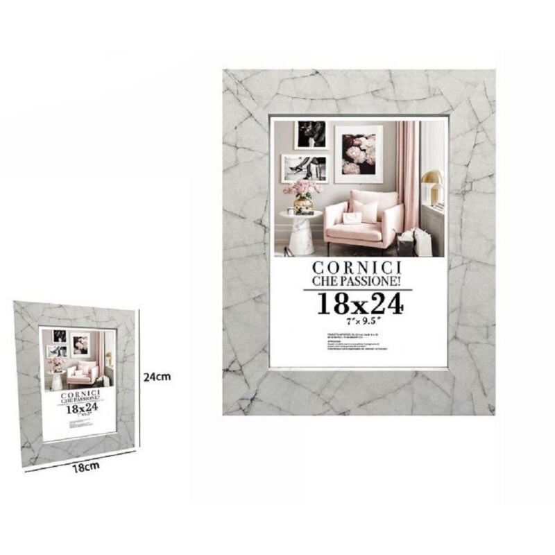 Trade Shop Traesio - Trade Shop - fotorahmen gemälde leinwände poster 18X24 cm weisser marmor-effekt modell 71652 -