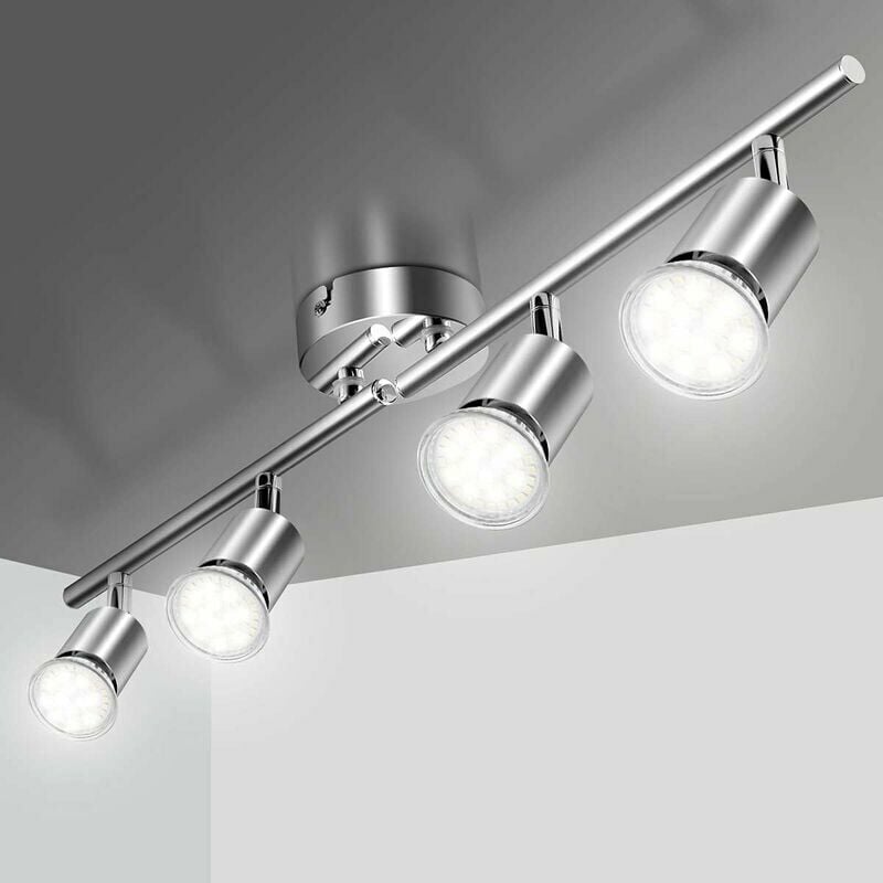 LED Deckenleuchte 4 Verstellbare Strahler, Deckenbeleuchtung 4xGU10 LED Strahler Verstellbarer Winkel Deckenleuchte 220V Innenbeleuchtung für