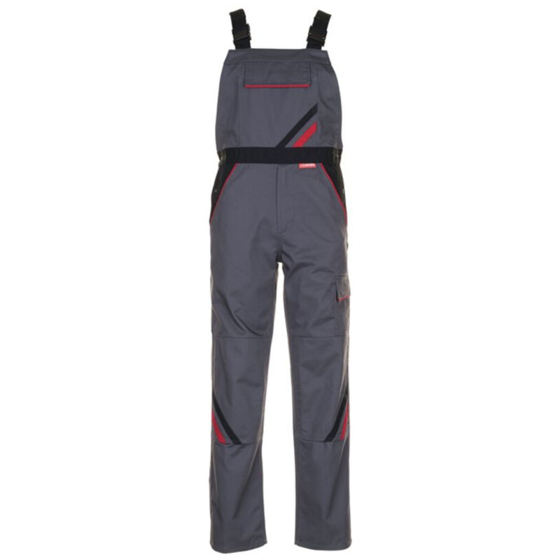 Planam - Latzhose Highline Gr.56 schiefer/sw/rot 65 % PES/35 % bw