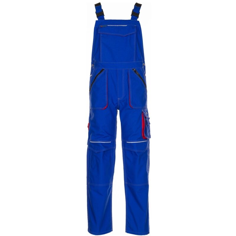 Arbeitshose Latzhose Basalt kornblumenblau/rot Größe 28