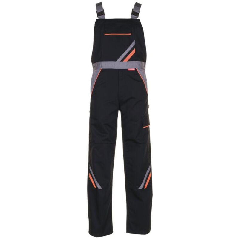 Planam Latzhose schwarz/orange/zink 58
