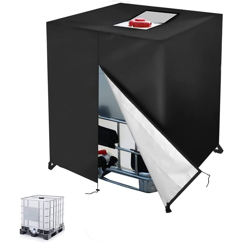 Plane für 1000 l IBC-Tank, 210D-Wassertankabdeckung, Anti-UV-Anti-Staub-IBC-Tankbehälterabdeckung, IBC-Tank-Schutzabdeckung mit Reißverschluss (120 x