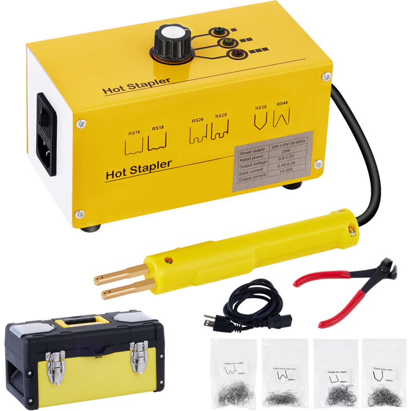 Heftklammern Heißhefter Kun 220 v, Pistole Kit für Kunsts, Pistole Kit für Kunststoff Reparatur Schweißer Stoßstange mit 600 Heftklammern für