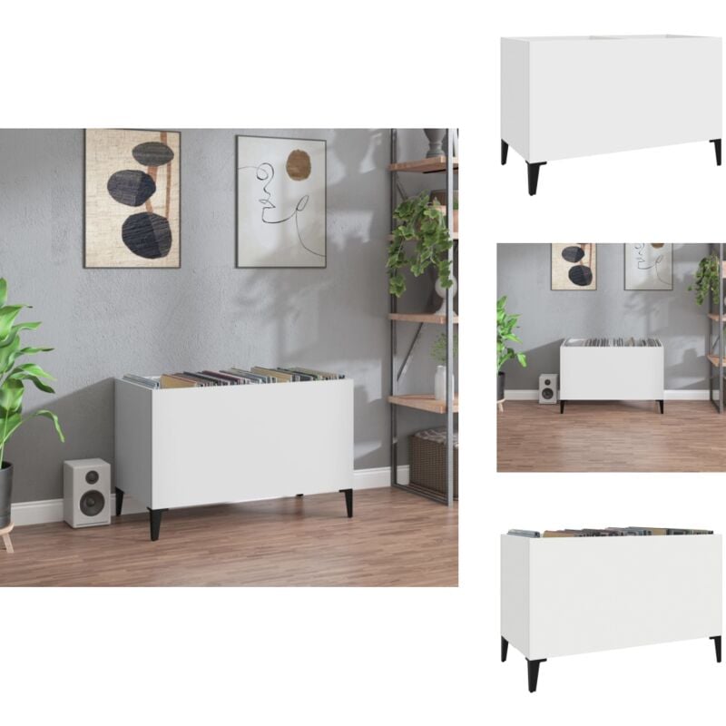 Vidaxl - Plattenschrank Weiß 74,5x38x48 cm Holzwerkstoff - Plattensammlung - Vinylregal - Plattenspieler - Musikregale - Wohnzimmerschrank
