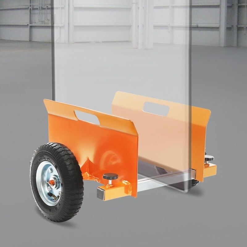 Plattenwagen Transportwagen Bauwagen Lastenwagen Brettwagen Materialwagen Werkstattwagen aus legiertem Stahl mit 20 cm Gummireifen für Baustelle