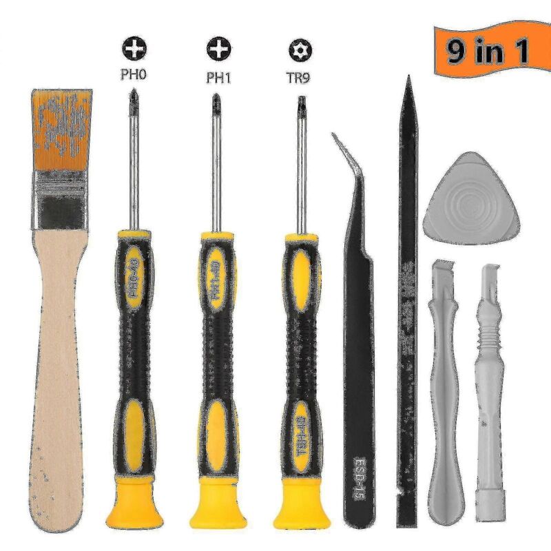 PlayStation 4 Komplettes Schraubendreher-Set Reparatur- und Reinigungswerkzeug-Set - PS4 Sicherheits-Torx-Schraubendreher T9 (TR9) Phillips PH0 PH1